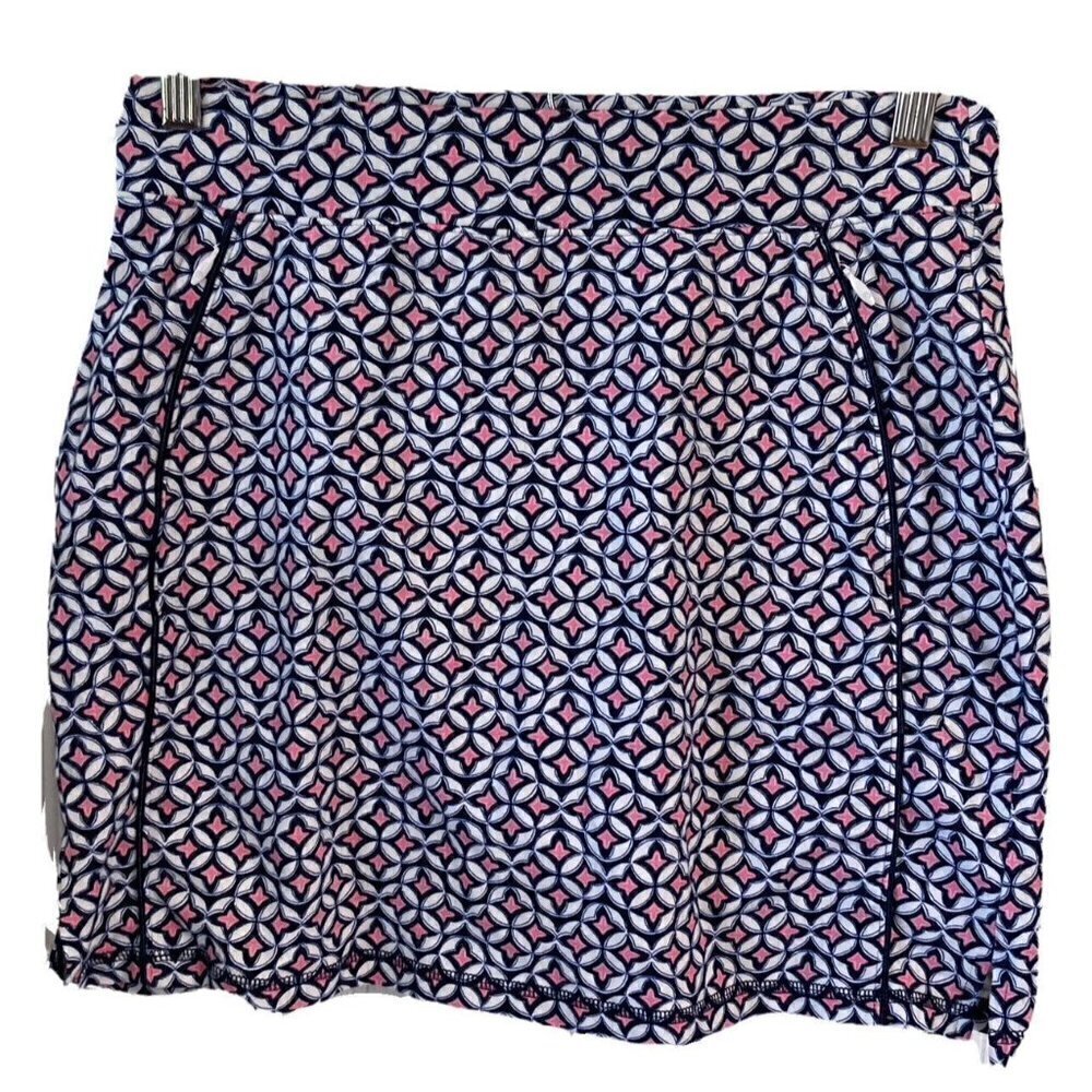 T by Talbots Petite Side Zipper Pockets Navy Pink Tennis Golf Athletic Skorts-MP